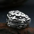 thumbnail image 3 of GKNET Mens Vintage Chinese Lion Mask Head Ring Band Stainless Steel Size 6-13-7, 3 of 6