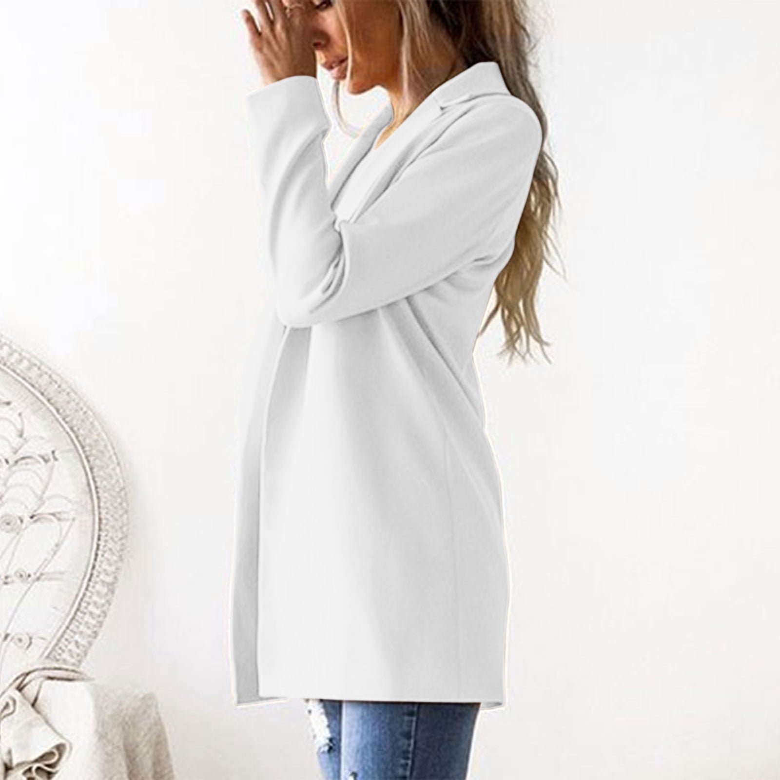 Blazer Long Femme Été Casual Sans Manches - Veste Élégante Business Grande Taille Chic