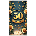 thumbnail image 4 of LUUFILx Gold Cheers to 50 Years Banner, Festive Decoration for Milestone Events and Celebrations, Backdrop for Anniversary Parties, Birthday Decors, Event Props, 4 of 8