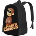 thumbnail image 2 of Anime Backpack Curious George Backpack Funny Laptop Back Pack Book Bag Hiking Outgoing Daypack For Women Mens, 2 of 8