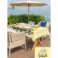 thumbnail image 5 of Outdoor Tablecloth with Umbrella Hole for Patio/Picnic/Party/Camping, Yellow Lemon Waterproof Table Cloth Rectangle Table Cover Washable, Summer Fruit Drinks Glass Bottles Mint Leaf Plaid (54"x 80"), 5 of 8