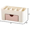 thumbnail image 3 of Makeup Drawer Organizer for Vanity with Brush Holder Large Capacity Cosmetic Makeup Storage Organizer Countertop Skincare Organizer for Bathroom Makeup Perfume Organizer Lotions Display Cases Box, 3 of 5