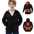 thumbnail image 2 of ATOGUTA Kids Electric Heated Hoodies Zip Up Electric Heating Sweatshirt Fleece Lined Winter Thermal Heated Jackets with No Battery Size 4T-13 Black, 2 of 6
