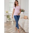 thumbnail image 5 of DARING DIVA Women's Maternity Nursing Shirt Double Layer Pregnancy Clothes XL Pink Gray, 5 of 7
