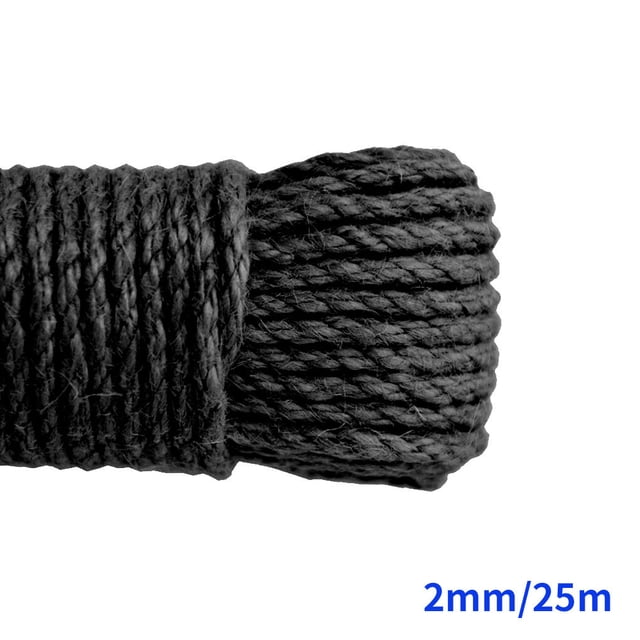 Langgg Color Hemp Rope Roll Making Tool 100 Cotton rope colorful twine macrame cord string thread Handmade String accessory DIY cord black 2mm x 25m 1Set