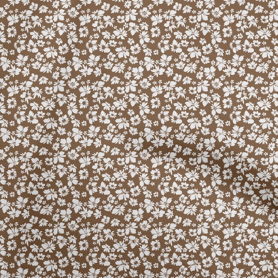 oneOone Viscose Jersey Brown Fabric Floral Sewing Fabric By The Yard Printed Diy Clothing Sewing Supplies 60 Inch Wide