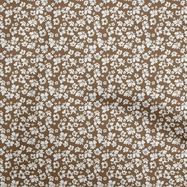 oneOone Velvet Brown Fabric Floral Sewing Craft Projects Fabric Prints By Yard 58 Inch Wide
