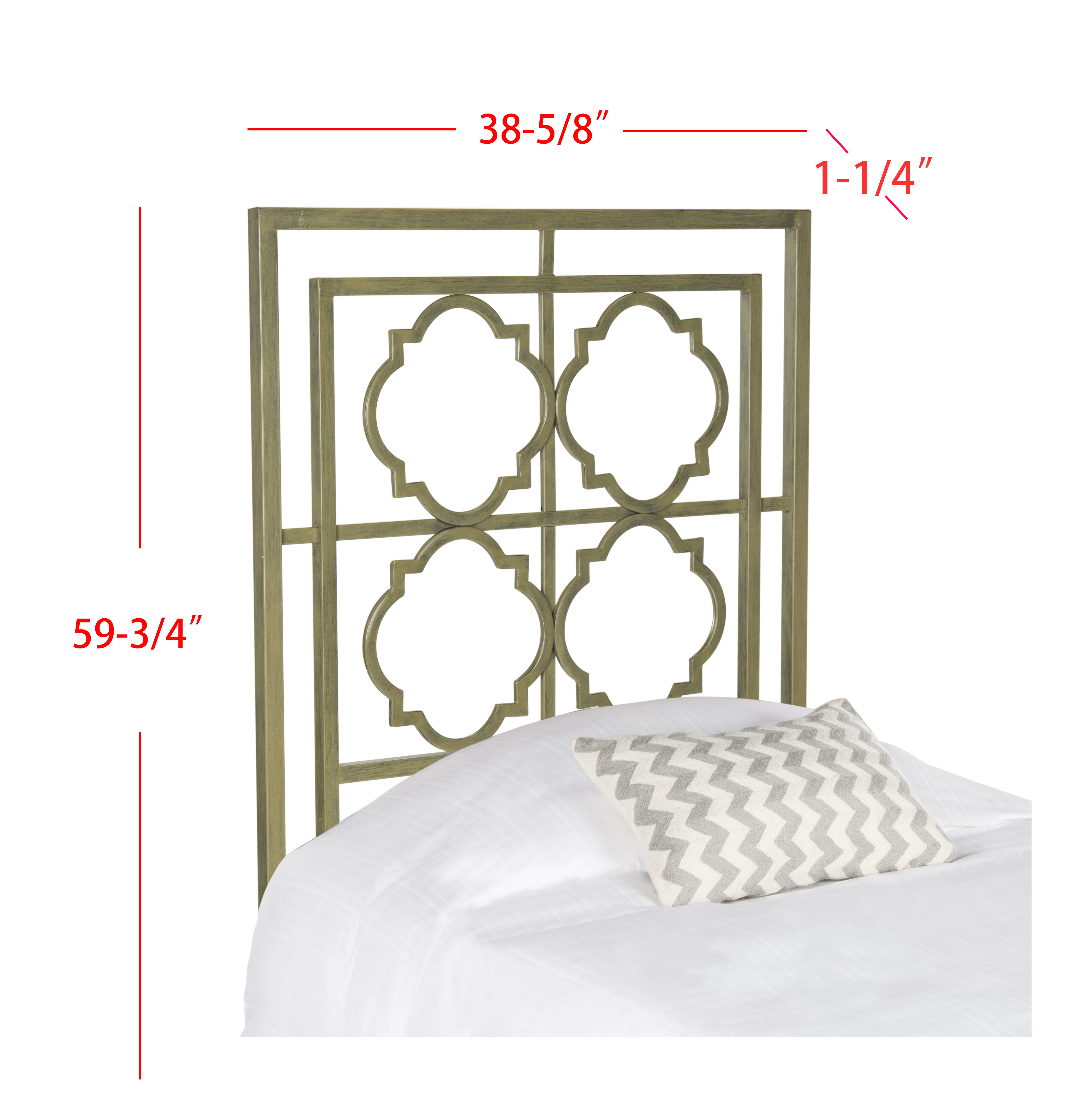 SAFAVIEH Silva Geometric Glam Metal Headboard, Twin, French Silver