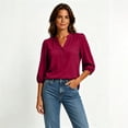 thumbnail image 6 of GUACER Half Sleeve Henley Blouses for Women V-Neck Button-Up Top Flowy Lightweight Shirts for Casual & Office Wear, 6 of 7