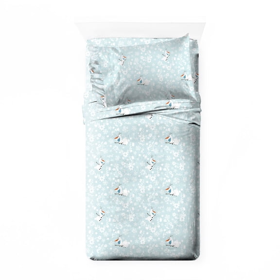 Disney Frozen Icy Adventure 3-Piece Twin Sheet Set, Kids, White and Blue