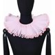 thumbnail image 1 of Cuello falso de tul fruncido rosa, estilo retro victoriano, renacentista, Dickens, medieval, con cordones desmontables, gorguera plisada, capa de organza transparente, cuello de payaso., 1 of 9