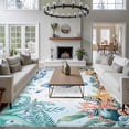 thumbnail image 3 of 6'x9' Area Rugs, Seahorse Coastal Indoor Outdoor Area Rug for Living Room Bedroom, Summer Nautical Starfish Coral Ocean Washable Bathroom Rugs Kitchen Floor Carpet Mats Home Decor Aesthetic, 3 of 8