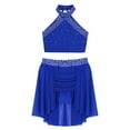 thumbnail image 3 of Yanarno Big Girls Lyrical Ballet Modern Dancewear Costume Two-Pieces Jazz Latin Dance Set for Performance Blue 16, 3 of 7