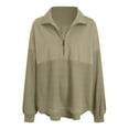 thumbnail image 4 of GEWSEY Womens Sweatshirt Casual Waffle Knit Tops Half Zip Pullover Long Sleeve Shirts Quarter Zip Sweatshirts Trendy Fall Clothes 2025 (Army Green, S), 4 of 4