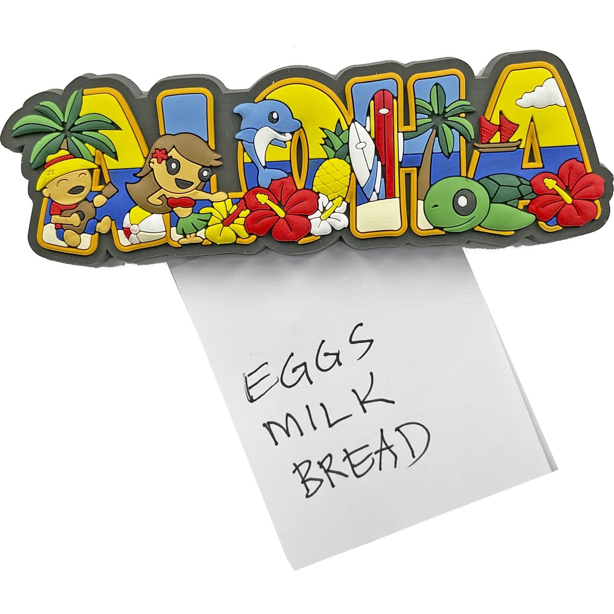Hawaii Magnet Rubber Aloha Block 4"W x 1"H x D