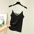 thumbnail image 1 of Spaghetti Strap Tank Tops Women Halter V Neck basic Camis Sleeveless summer loose Camisole plus size FJH, 1 of 7