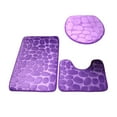 thumbnail image 2 of Bewildely Alfombra de baño y cómoda de poliéster para una experiencia de baño acogedora alfombra de baño multifuncional Juegos de accesorios de baño púrpura, 2 of 6
