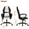 thumbnail image 3 of PC Gaming Chair with Massage, Ergonomic Computer Chair PU Leather Gamer Chair with Headrest and Lumbar Support, Height Adjustable Video Game Chair Gaming Chair for Adults Teen, White, 3 of 8