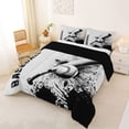 thumbnail image 2 of Erosebridal Teens Sport Baseball Gamer Queen Comforter Set 3pcs,Boys Sport Theme Hippie Splash Bedding Comforter Set,Black Reversible, 2 of 6