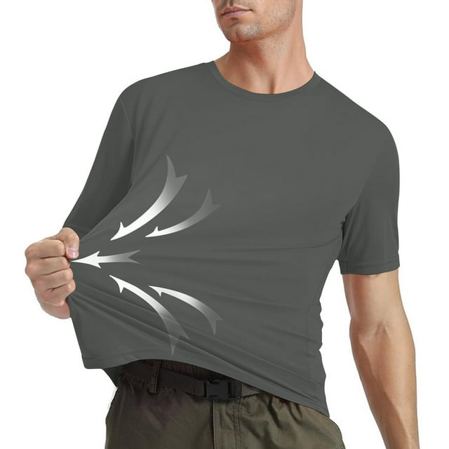 AherBiu T-Shirts pour Hommes à Col Rond Extensibles à Séchage Rapide pour l'Extérieur Légers T-Shirts de Performance