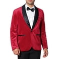 thumbnail image 1 of BLAZERS DE GLITTER Y RINCONES DE CUELLO DE CHAL PARA HOMBRES INSPIRE CHIC S ROJO, 1 of 5