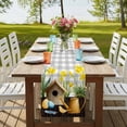 thumbnail image 4 of Table Runners 72 Inches Long Dress Scarves, Spring Farmhouse Kitchen/Dining Table Runner, Coffee Tablerunners, Country House Eggs Birds Botanical Floral Plaid 14x72 Inch, 4 of 9