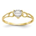 thumbnail image 1 of 10k Yellow Gold White Topaz Birthstone Ring April Gemstone, 1 of 9