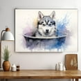thumbnail image 3 of Siberian Husky Dog Canvas Bathroom Décor - Unique Bath Wall Decor - Modern Canvas Bathroom Wall Art - Room Decor - Bathroom Decorations - Restroom Sign - Wall decor living room, 3 of 4