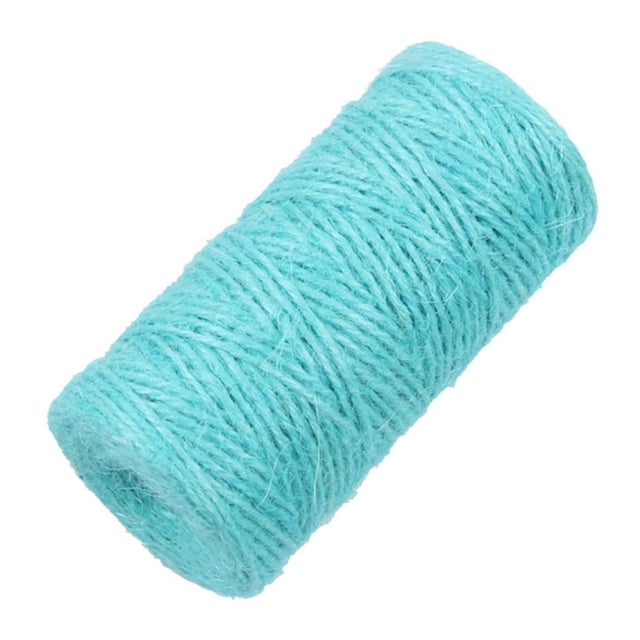 keepw 100m Jute Cord 2mm String Crafts DIY Wrapping Rope Twine Gift Light Blue