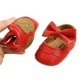 thumbnail image 4 of Fortune Newborn Girl Princess Shoes First Walker BowKnot Solid Soft Sole Shoes, 4 of 5