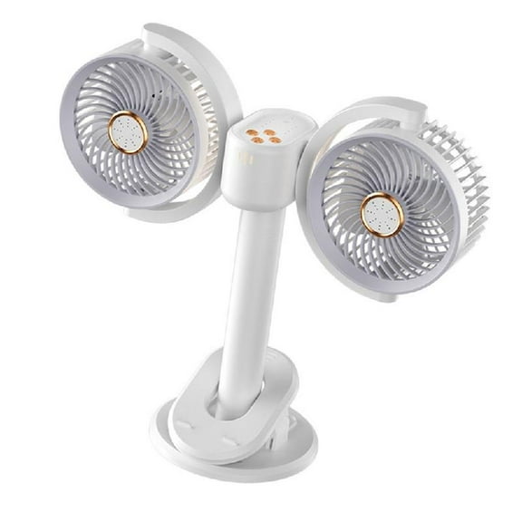 Adjustable Angle Double Head Fan USB Powered Fan for Home and Office Cooling