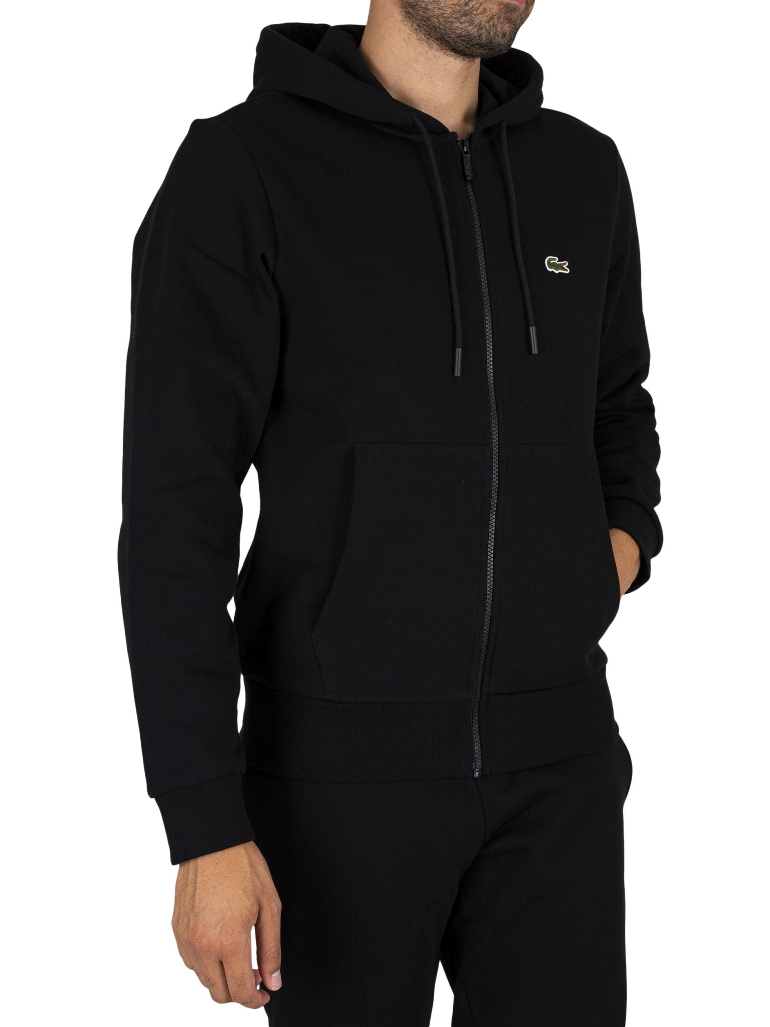 Buy Lacoste Zip Hoodie Tracksuit, Black Online Chile | Ubuy