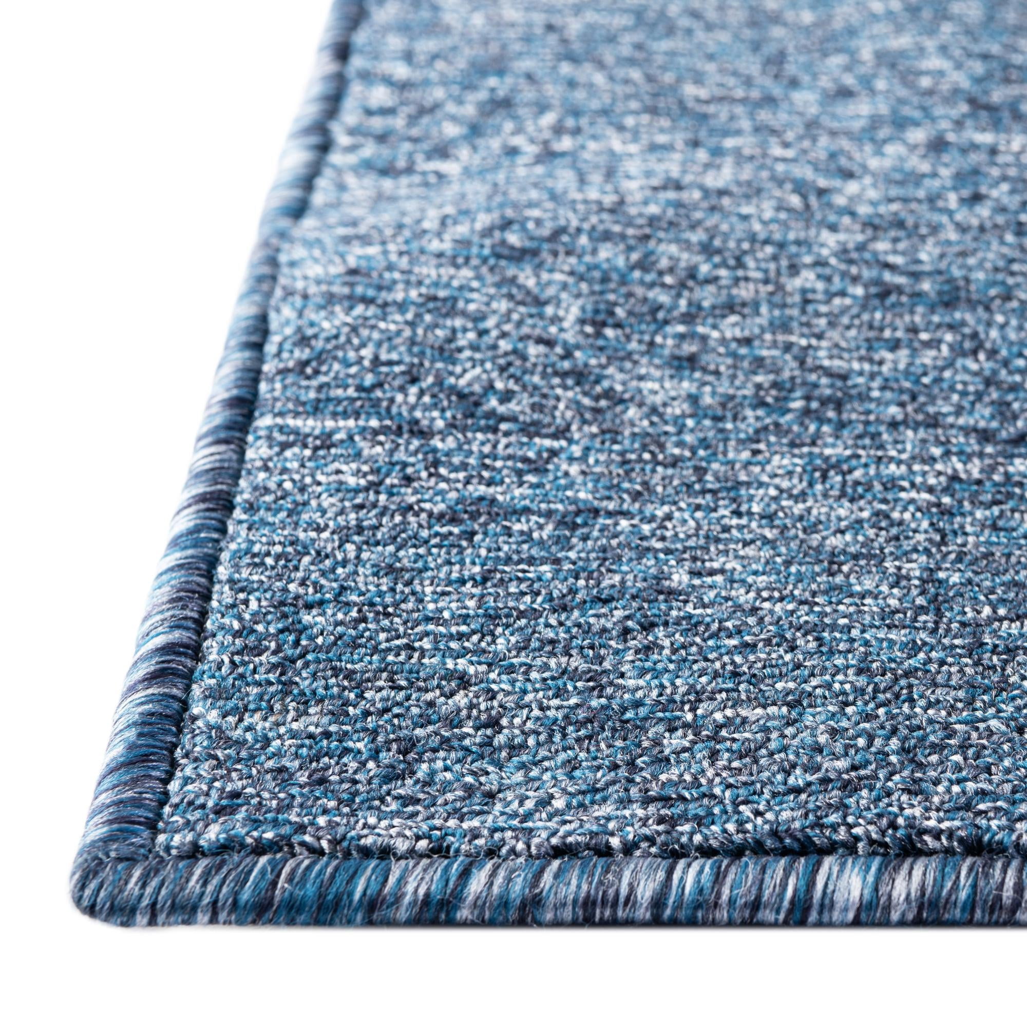 Unique Loom Everyday Solid Collection Area Rug - Mono (7' Square Azure Blue)