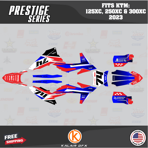 Kalair GFX Graphics Kit for Ktm KTM Enduro 2-Stroke 125XC,250XC and 300XC (2023) Prestige Series