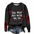 thumbnail image 4 of Womens Sweatshirt Trendy Fall Winter Plus Size Casual Loose Long Sleeve V-Neck Lightweight Hoodie Pullover Sports Sweatshirts Tops,Gray,M, 4 of 5