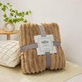thumbnail image 4 of Bizhua Blanket Wide Strip Thickened Imitation Hair Border Coral Fluff Blanket Flannel Blanket Cover Blanket, A Blanket Is 180*200, 4 of 9