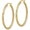 thumbnail image 2 of 10k Yellow Gold 3x35 Diamond-cut Round Hoop Earrings - 45mm, 2 of 6