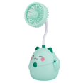 thumbnail image 1 of MesaSe Personal Fan Silent Cool Rechargeable Cartoon Fortune Cat USB Charging Desktop Fan Makeup Brush Container for Dormitory, 1 of 10