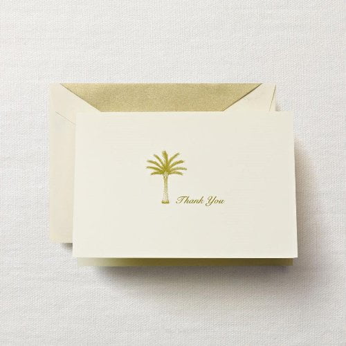 Crane & Co. Hand Engraved Palm Tree Thank You Note