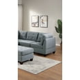 thumbnail image 2 of Gray Fabric Tufted Cushion 6pcs Sectional Sofa Set 3x Corner Wedge 2x Armless Chairs 1x Ottoman Couch Living Room Furniture, 2 of 10