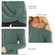 thumbnail image 5 of Camisa informal de manga larga para fiestas, compras y viajes, talla XL, túnica verde de un solo hombro, 5 of 6