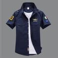 thumbnail image 4 of Camisa casual de manga corta de verano para hombre, moda de primavera y verano, camisa bordada de algodón elegante, corte entallado, 4 of 6