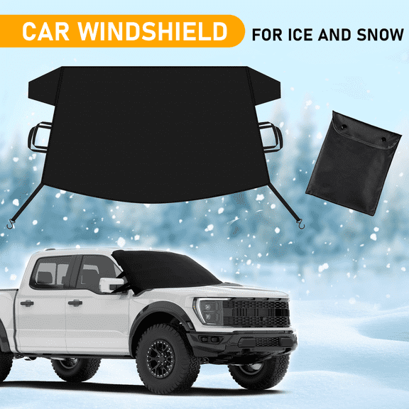 Pickup Truck, SUV & Mini Van Windshield Protector | Durable 600D Oxford Fabric | Waterproof Winter Car Cover |  Car Accessories | X-Large (74"x43")