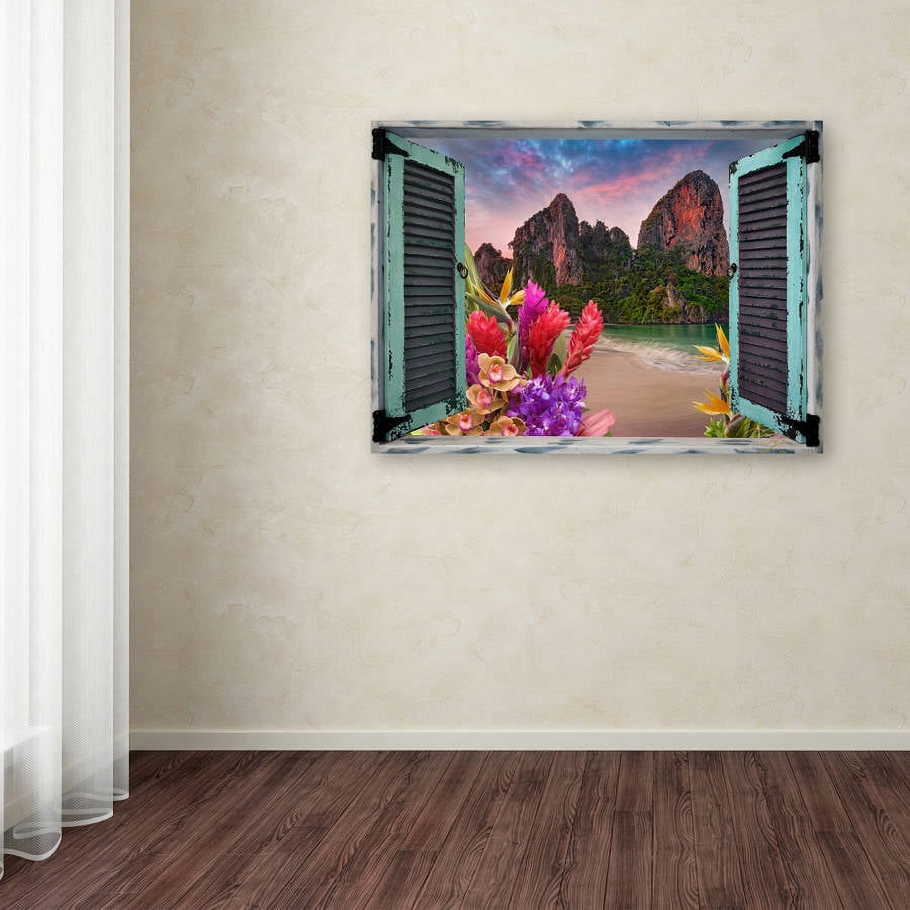 Trademark Fine Art "Tropical Window to Paradise VI" Canvas Art by Leo Kelly