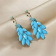 thumbnail image 5 of Vintage Peacock Dangle Earrings for Women 14K Gold Plated Green Crystal Feather Peafowl Statement Drop Dangling Stud Earring Boho Exaggerated Birthday Holiday Jewelry Gifts, 5 of 12