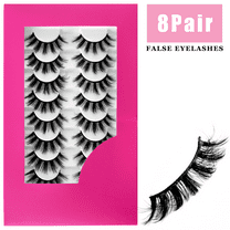 8 pair 3D Faux Mink Lashes Handmade Luxurious Volume Natural False Eyelashes