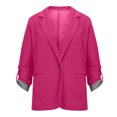 thumbnail image 6 of Lindreshi Blazers for Women Women Business Attire Solid Color Stripe Long Sleeve Pocket Cardigan Coat Top, 6 of 7