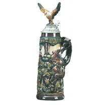 German Beer Stein Eagle Hunting Stein 2 liter tankard, beer mug