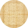 thumbnail image 1 of Ahgly Company Indoor Round Abstract Chrome Gold Yellow Oriental Area Rugs, 3' Round, 1 of 6