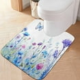 thumbnail image 3 of Coolnut Wildflowers Toilet Rugs U-Shaped Absorbent Non-Slip Bath Rug Soft Polyester Fiber Machine Washable Bathroom Mats 24x16 Inches Home Decor, 3 of 7